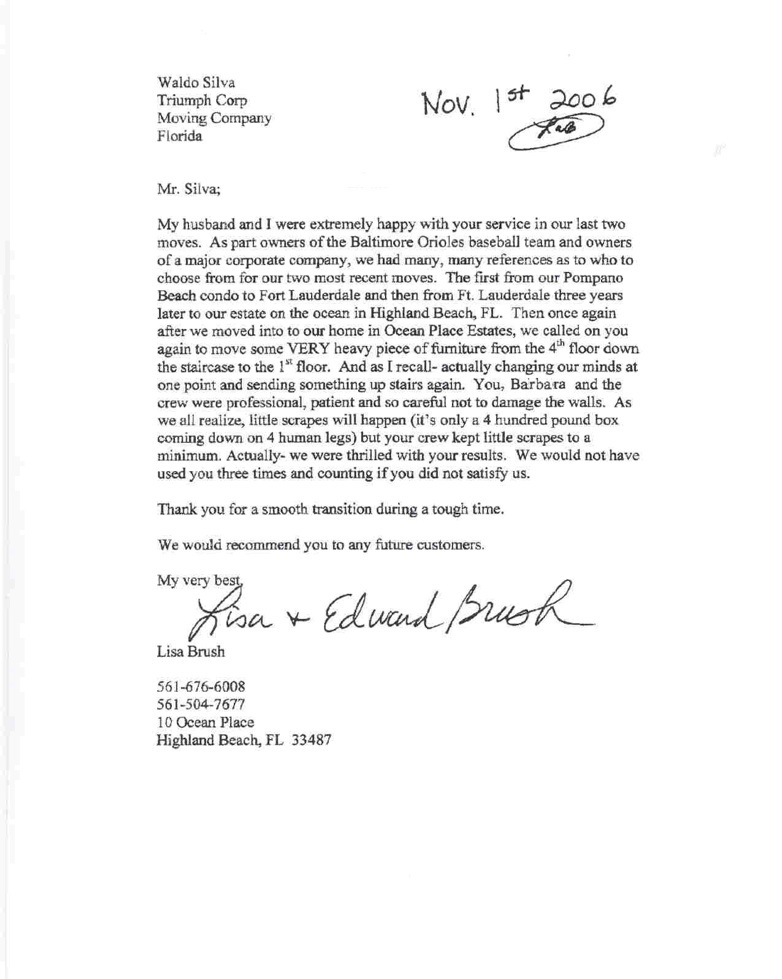 Moving Company referral letter 09