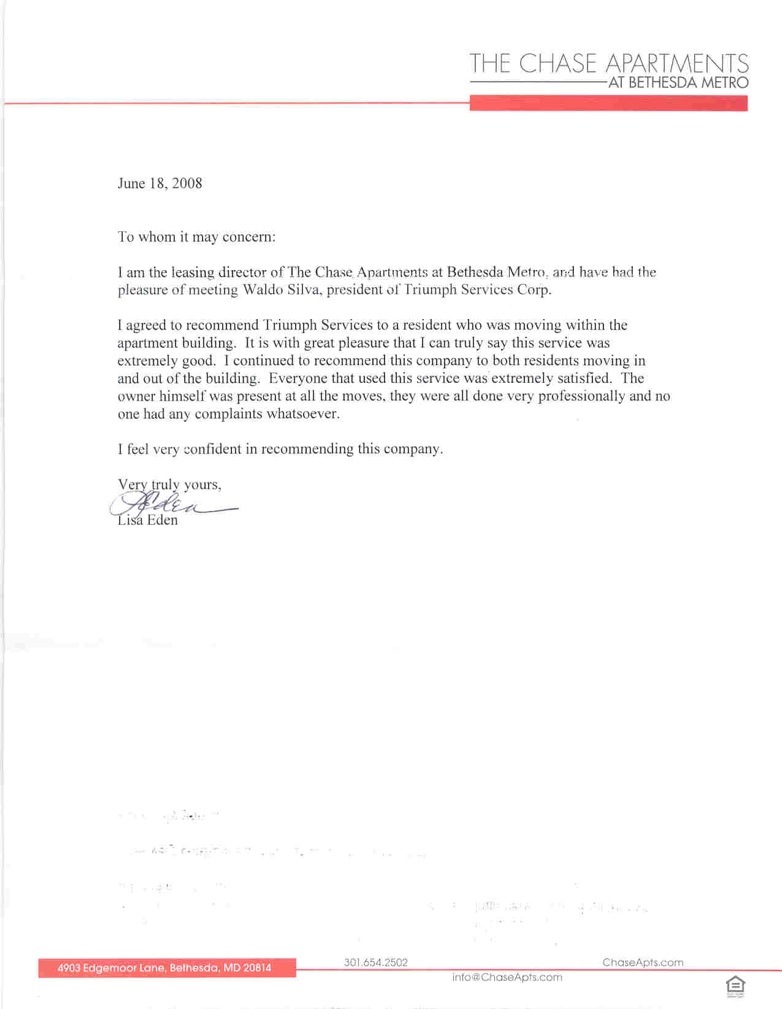 Moving Company referral letter 23