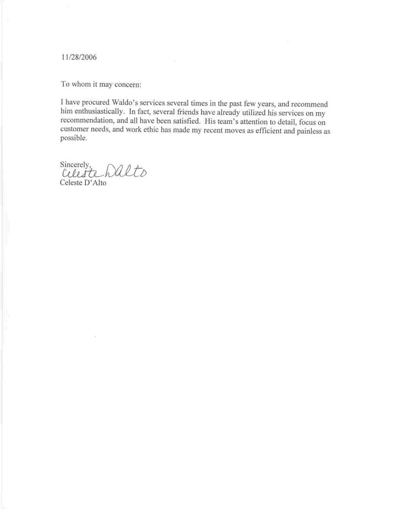 Moving Company referral letter 40