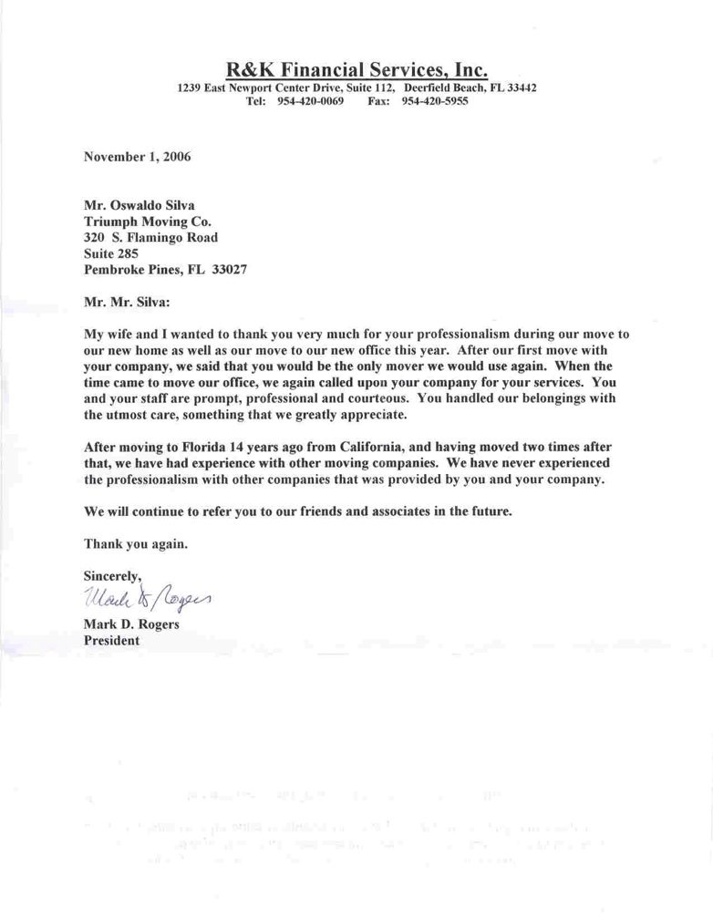 Moving Company referral letter 13